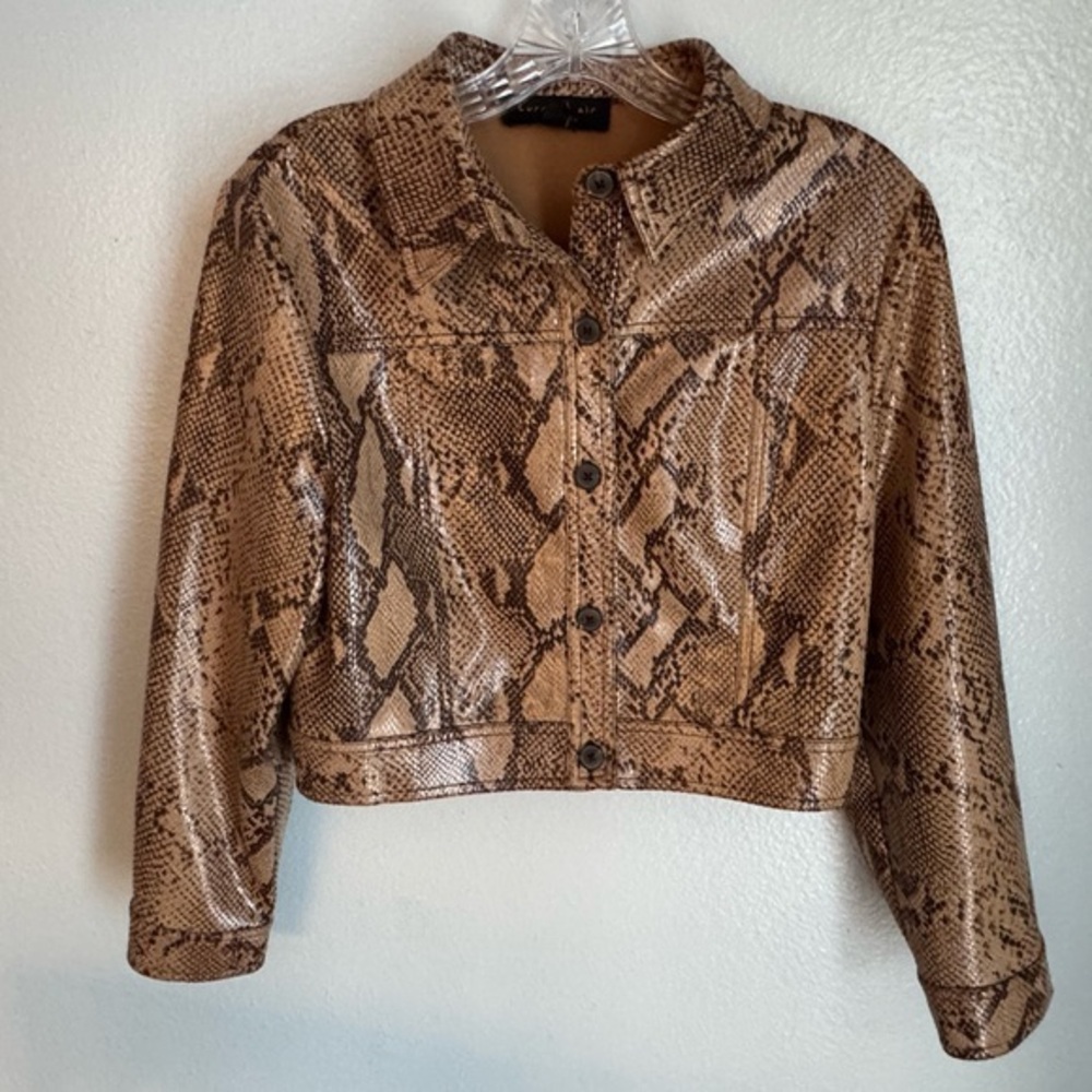 Anthropologie Current Air Animal Print Snake Jacket Size Petite Small NWT
